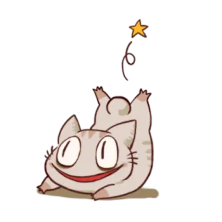 😃 gato, fofo, brincalhão, animal, caprichoso, estrela telegram sticker