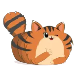 👍 gatto, pollice in su, sticker, animale, cartone animato telegram sticker