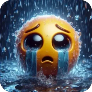 😭 Emoji, Triste, Pianto, Pioggia, Emozionale, Lacrime, Acqua telegram sticker