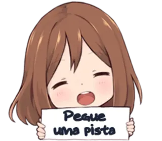 ⁉ Pegue uma pista Anime, Mädchen, Süß, Schild, Nachricht telegram sticker