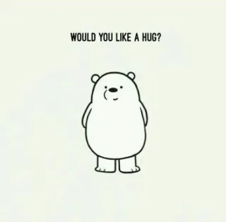 ❤️ Ice Bear We Bare Bears WOULD YOU LIKE A HUG? Bär, Cartoon, Umarmung, süß, Eisbär whatsapp sticker