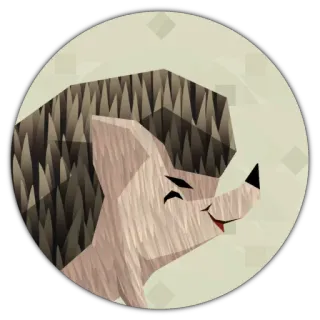 😶 hedgehog, animal, cute, cartoon, illustration, geometric, prickly, wildlife telegram sticker