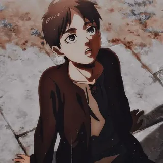 😍 Eren Yeager Attack on Titan anime, shonen, manga, boy, serious telegram sticker
