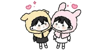 ▫️ Dibujos animados, Kawaii, Lindo, Corazón, Amor, Amistad whatsapp sticker
