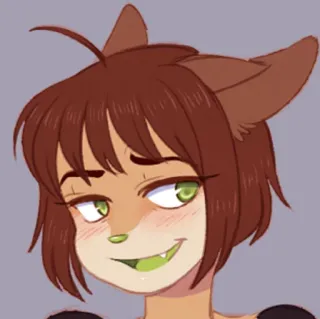 😏 Furry, Anthropomorph, Charakter, Grinsen, Cartoon telegram sticker