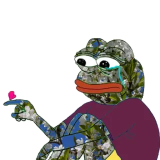 😭 Pepe the Frog pepe, kikker, verdrietig, meme, huilen, internet meme, hart telegram sticker