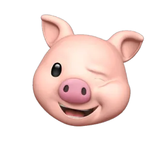 🐷 свинья, эмодзи, животное, лицо, милый, мультфильм telegram sticker