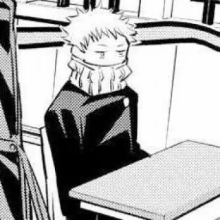 🍣 Yuji Itadori Jujutsu Kaisen Anime, Manga, Scuola, Seduto, Scrivania telegram sticker