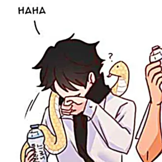 🐈‍⬛️ HAHA cartoon, anime, slang, drankje, manga, gelach telegram sticker