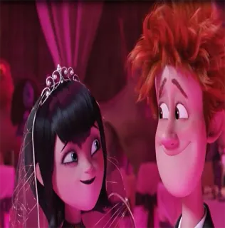 💑 Mavis Dracula Hotel Transylvania мультфильм, невеста, свадьба, пара, анимация, фильм telegram sticker