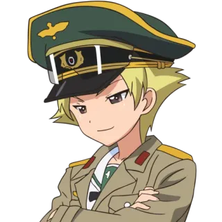 😏 Anime, Militär, Uniform, Hut, Charakter whatsapp sticker