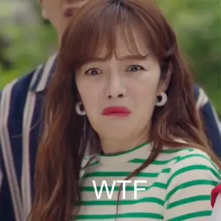 🤢 WTF expression, femme, wtf, drôle, mème telegram sticker