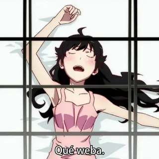 😩 Qué weba. Espanhol, expressão, preguiçoso, sonolento, anime telegram sticker