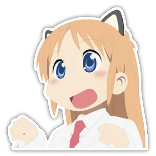 🙀 Nanao Shinonome Nichijou Anime, Kocie uszy, Słodkie, Kawaii, Nichijou, Nanao Shinonome telegram sticker