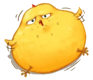 🐤 frango, animal, amarelo, desenho animado, pássaro whatsapp sticker