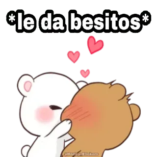 😘 *le da besitos* 熊, 亲吻, 爱, 可爱, 爱意 whatsapp sticker
