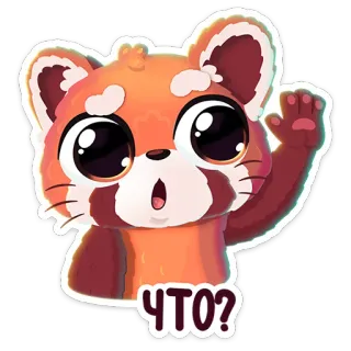 🤨 ЧТО? panda rojo, lindo, sorprendido, sticker, ruso, expresión telegram sticker