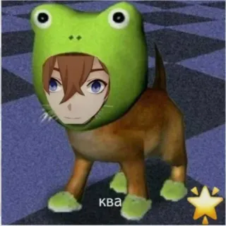 🐸 ква chien, grenouille, animé, dessin animé, animal whatsapp sticker