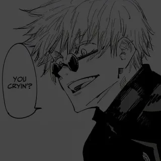 🗡️ Gojo Jujutsu Kaisen YOU CRYIN'? Аниме, Годжо, Jujutsu Kaisen, Манга, Ты плачешь? telegram sticker