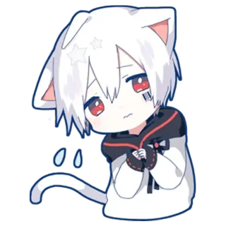 🥺 anime, catboy, kawaii, cute, manga, sad telegram sticker