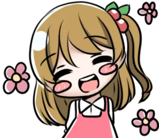 😄 Anime, Garota, Alegre, Bonito, Desenho animado telegram sticker