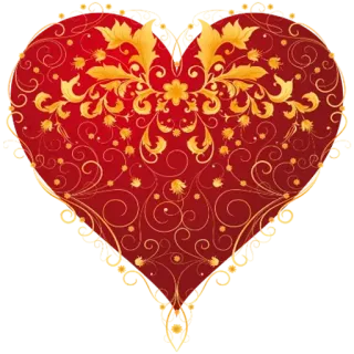 ❤️ сердце, красный, золото, витиеватый, украшение, любовь telegram sticker