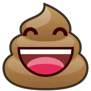 😄 Эмодзи какашка, Эмодзи, милый, коричневый, мультик, улыбка whatsapp sticker