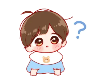 🎭 bebê, fofo, ponto de interrogação, criança, desenho animado whatsapp sticker