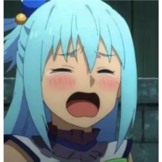 🙂 Aqua KonoSuba Anime, Konosuba, Aqua, Dibujos animados, Divertido, Llorando whatsapp sticker