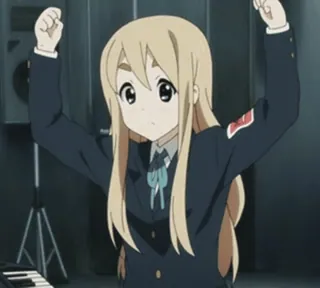 🙂 Tsumugi Kotobuki K-On! 애니메이션, 케이온, 코토부키 츠무기, 캐릭터, 만화, 소녀, 귀여운 whatsapp sticker
