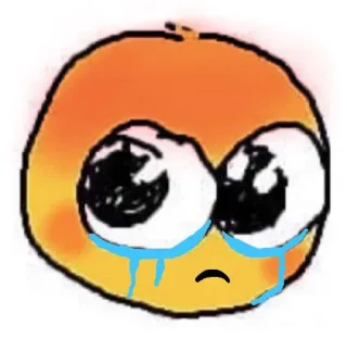 😢 emoji, sedih, menangis, kuning, air mata, wajah whatsapp sticker