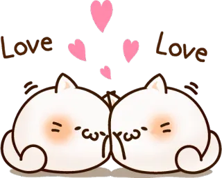 ❤️ Love Love kucing, cinta, hati, imut, berciuman, binatang, kasih sayang telegram sticker
