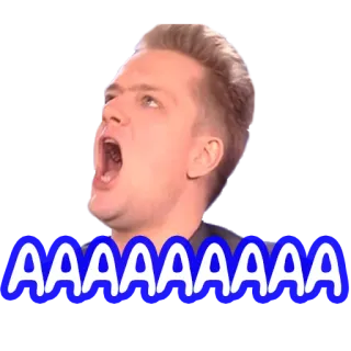 🙀 AAAAAAAA scream, yell, frustration, exasperation, shout, man, expression telegram sticker