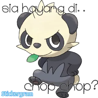 😤 Pancham Pokemon sia hayang di...
chop chop? pokemon, pandagro, tier, tschakka, süß whatsapp sticker