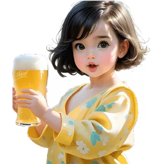 🍺 criança, cerveja, álcool, ilustração, fofo, desenho animado, bebida telegram sticker