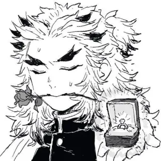 💎 Kyojuro Rengoku Demon Slayer Anime, Mangá, Demon Slayer, Kyojuro Rengoku, Rengoku, Pedido de casamento, Anel de noivado telegram sticker