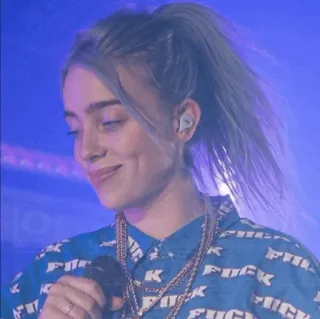 🕸 Billie Eilish FUCK 歌手, ポップ, 音楽, アーティスト, ビリー・アイリッシュ telegram sticker