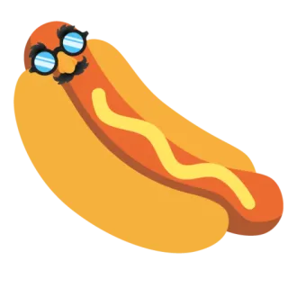 🥸 Cachorro-quente, Comida, Bigode, Óculos, Engraçado telegram sticker