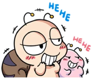 😏 HEHE HEHE Cartoon, Niedlich, Lächelnd, Fröhlich, Lustig telegram sticker