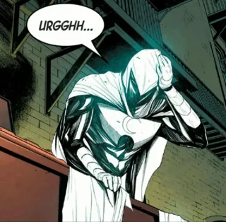 🌙 Moon Knight URGGHH... มูนไนท์, มาร์เวล, หนังสือการ์ตูน, ซูเปอร์ฮีโร่ whatsapp sticker