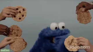 🍪 Cookie Monster Sesame Street clideo.com коржик, печенье, улица сезам, еда, закуски telegram sticker