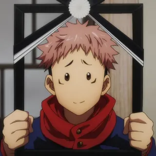 💥 Yuji Itadori Jujutsu Kaisen Anime, Manga, Ritratto, Personaggio, Triste, Morte telegram sticker
