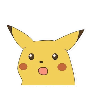 😧 Pikachu pikachu, pokemon, zaskoczony, szok, żółty, słodki, kreskówka telegram sticker