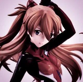 🎪 Asuka Langley Soryu Evangelion anime, eva, evangelion, asuka, figure, japanese telegram sticker