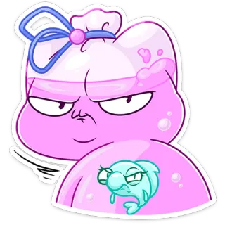 ⭐ adesivo, cartone animato, borsa, divertente, pesce, espressione telegram sticker