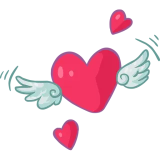 💖 heart, wings, love, flying, cute, cartoon, romantic, valentine's day telegram sticker