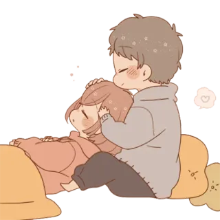 💤 carino, coppia, amore, dormire, abbraccio telegram sticker