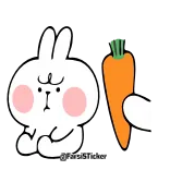 ☹️ bunny, rabbit, carrot, cute, angry, emoji, sticker telegram sticker