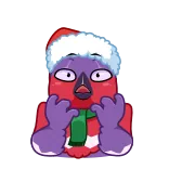 😳 kartun, natal, burung, stiker, lucu, musim dingin, liburan, topi santa telegram sticker
