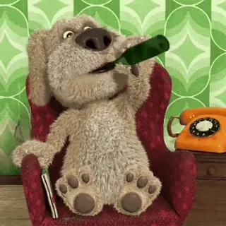 🐶 Ben Hund, Alkohol, Trinken, Cartoon, Talking Ben whatsapp sticker
